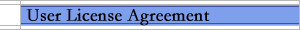 User License Agreement