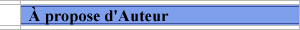 Commentaires de l'Auteur